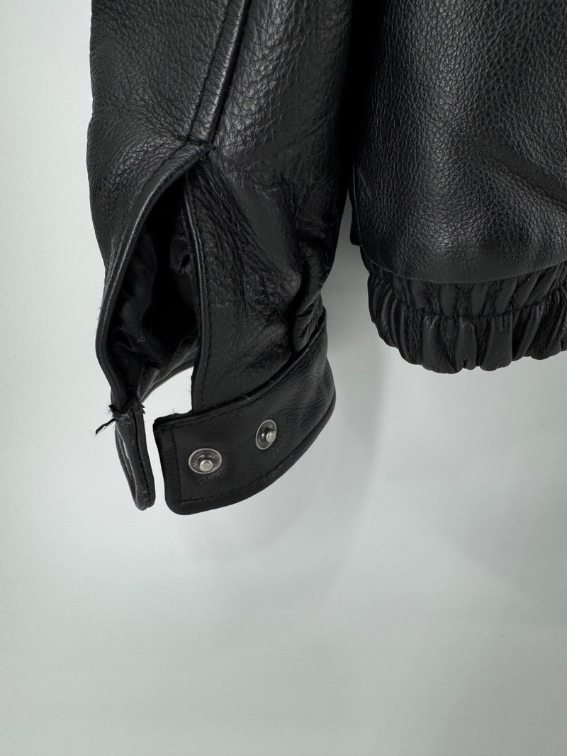 Croft & Barrow Black Leather Jacket Tall