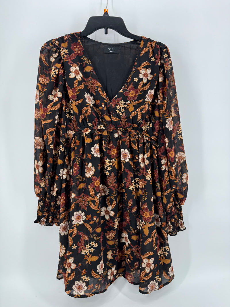 VICI Black/Brown Florak Dress