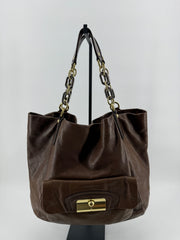 Coach Kristin Brown Leather Tote Shoulder Bag