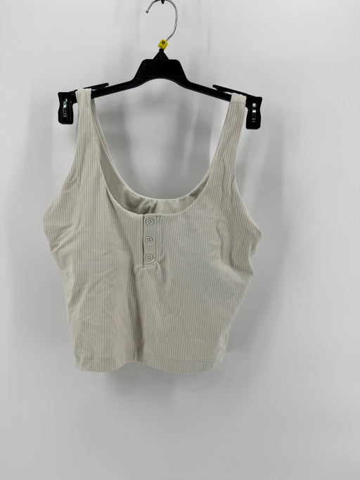 Lululemon White Ribbed Crop Athletic Tank