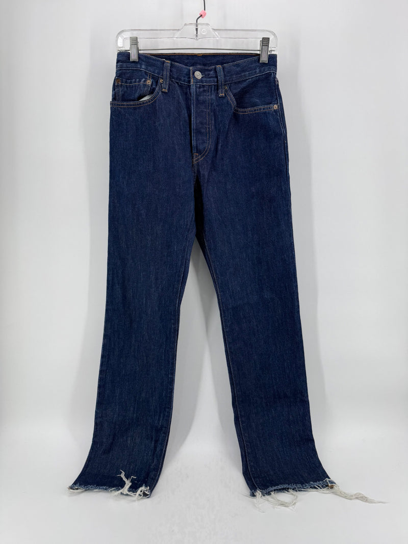 Levi’s Blue Denim Raw Hem Jeans