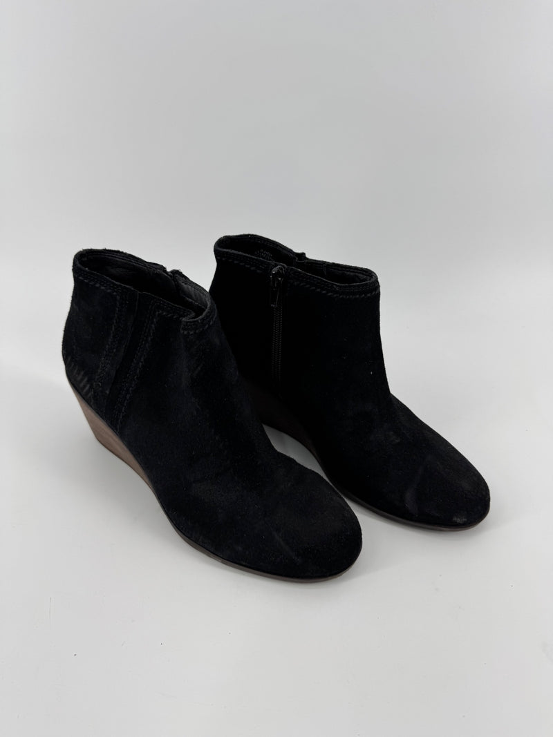 Lucky Brand Black Wedge Ankle Boots