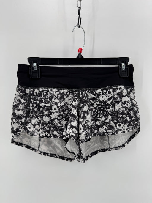 Lululemon Black/White Floral Athletic Shorts