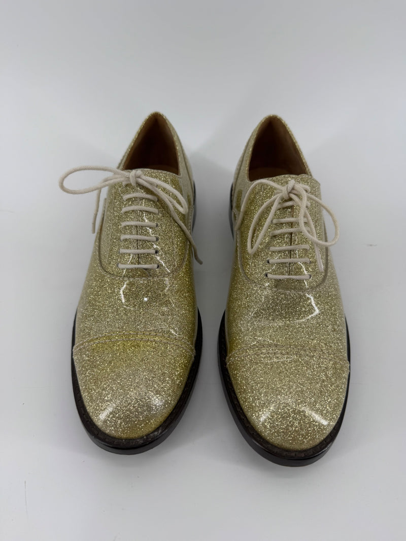 Marc Jacobs Gold Glitter Clinton Oxfords