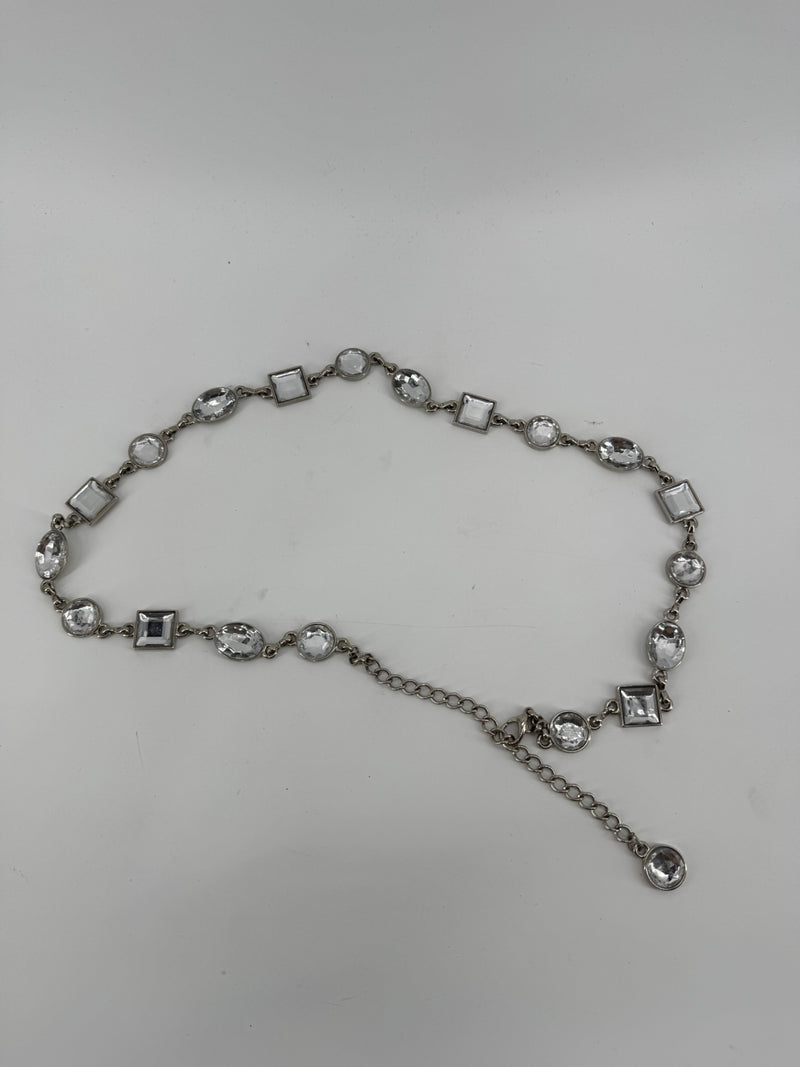 Unbranded White Stone Silver Belt