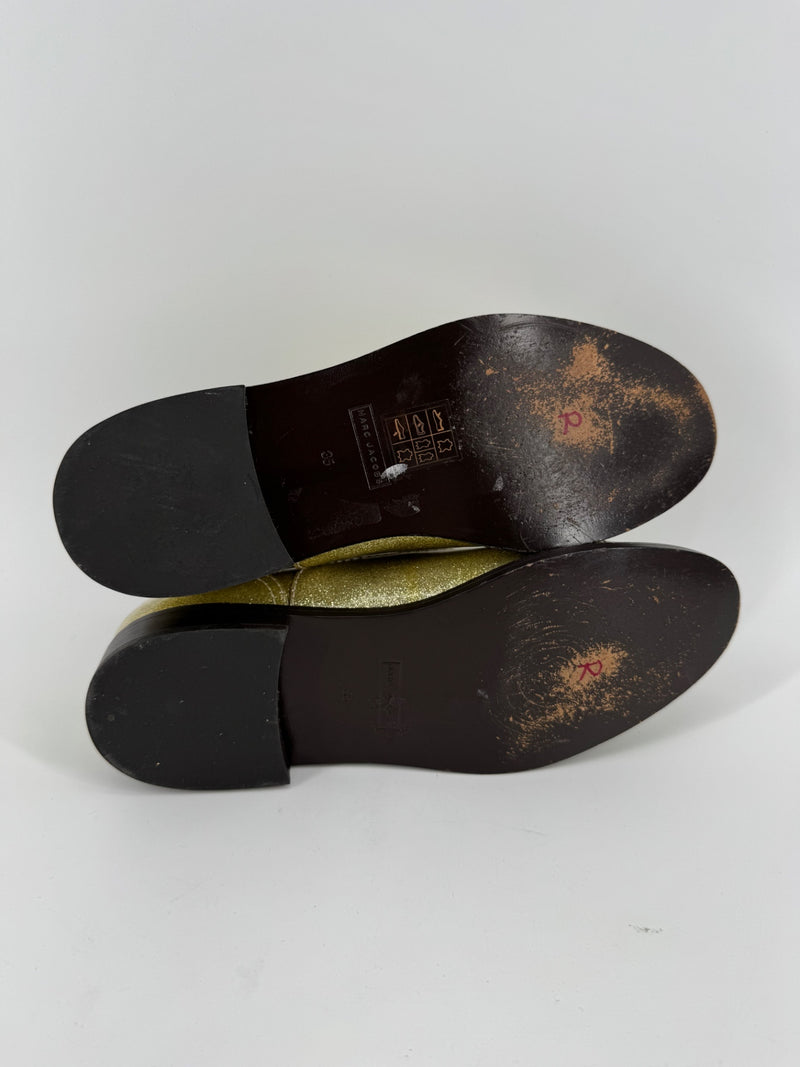 Marc Jacobs Gold Glitter Clinton Oxfords