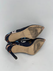Ted Baker Navy Floral/Butterfly Point Heels