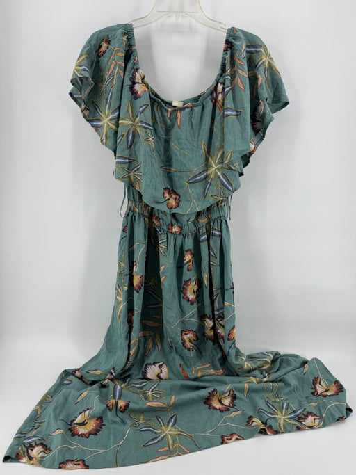 Roxy Teal Floral Off Shoulder Dress