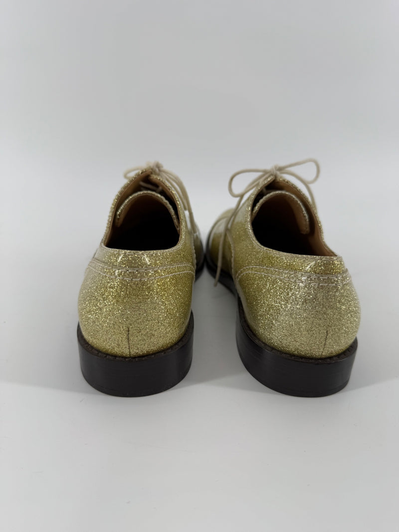 Marc Jacobs Gold Glitter Clinton Oxfords