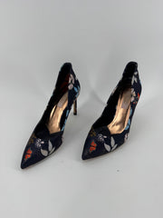 Ted Baker Navy Floral/Butterfly Point Heels