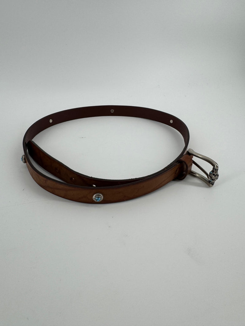 Albatros Brown Leather Turquoise Belt