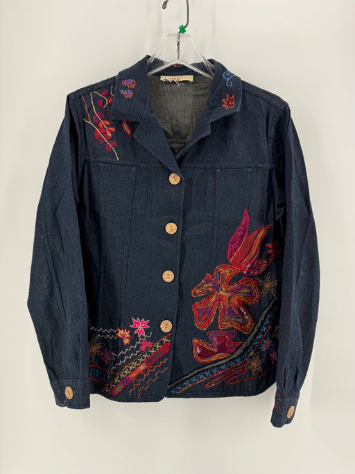 Anii Dark Wash Denim Embroidered Jacket