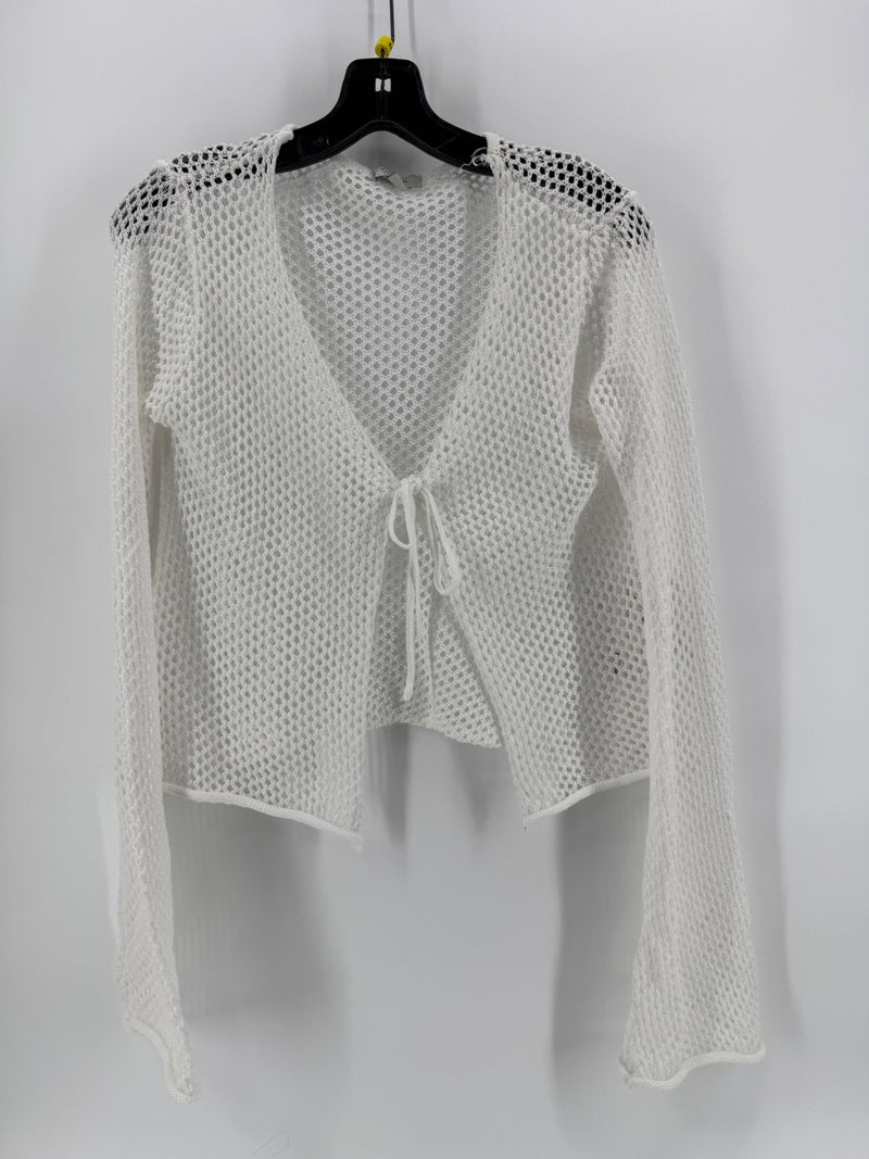 Orange Kiss White Knit Cardigan