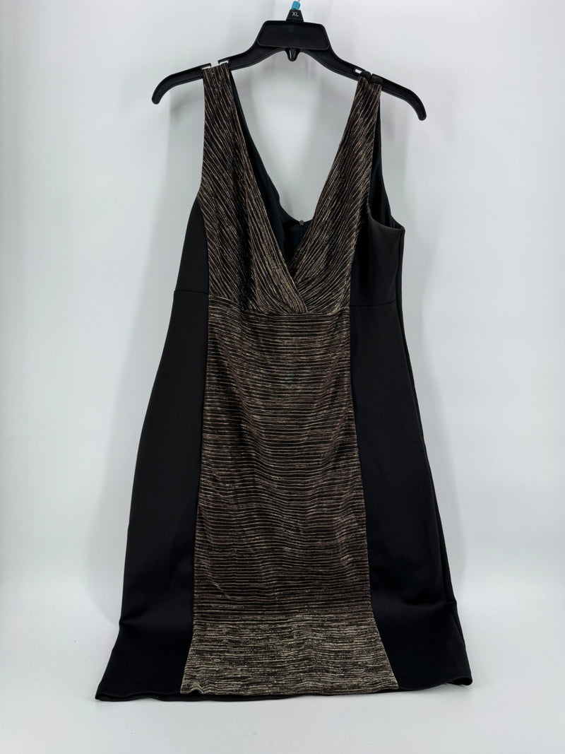 Connected Black Metallic Gold Dress