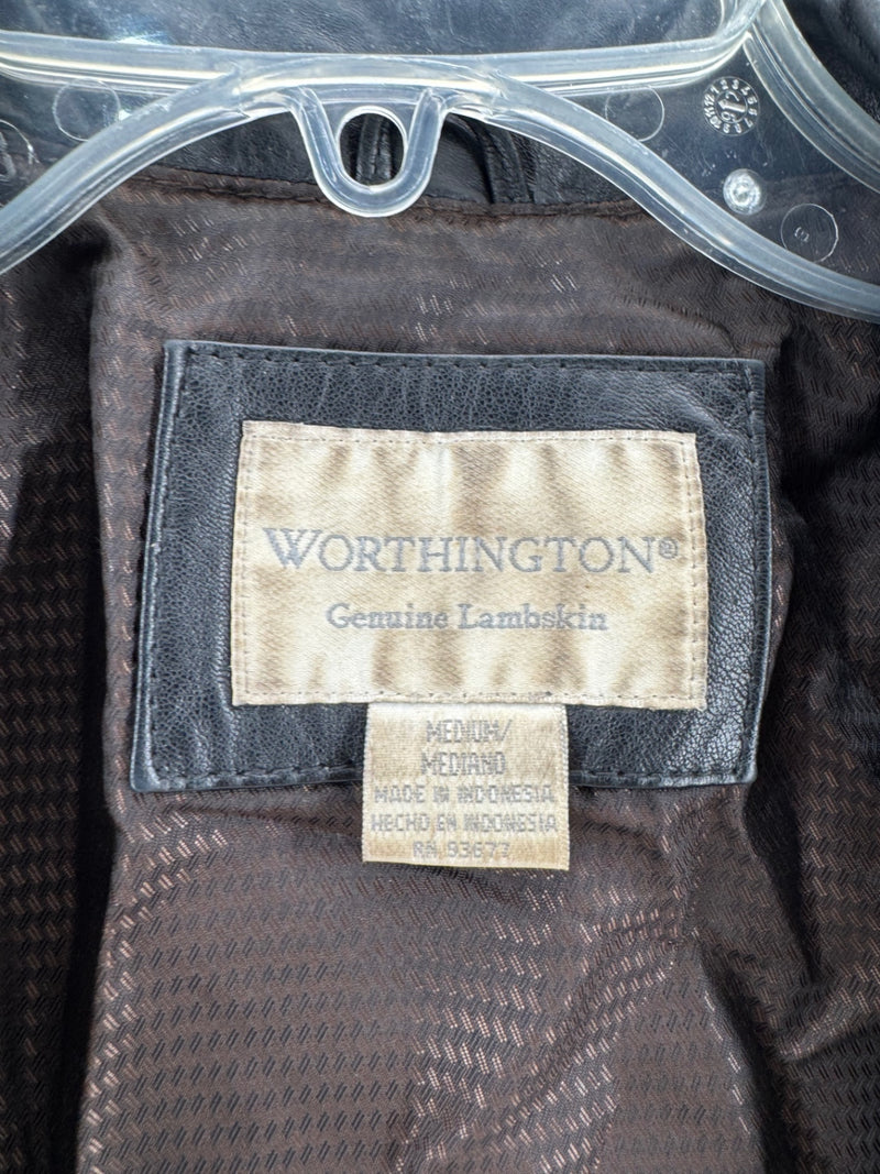 Worthington Black Leather Lambskin Jacket