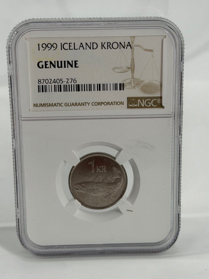 1999 Iceland 1 Krona Coin - NGC Genuine
