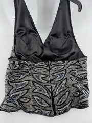 Scala Black/Silver Beaded Top