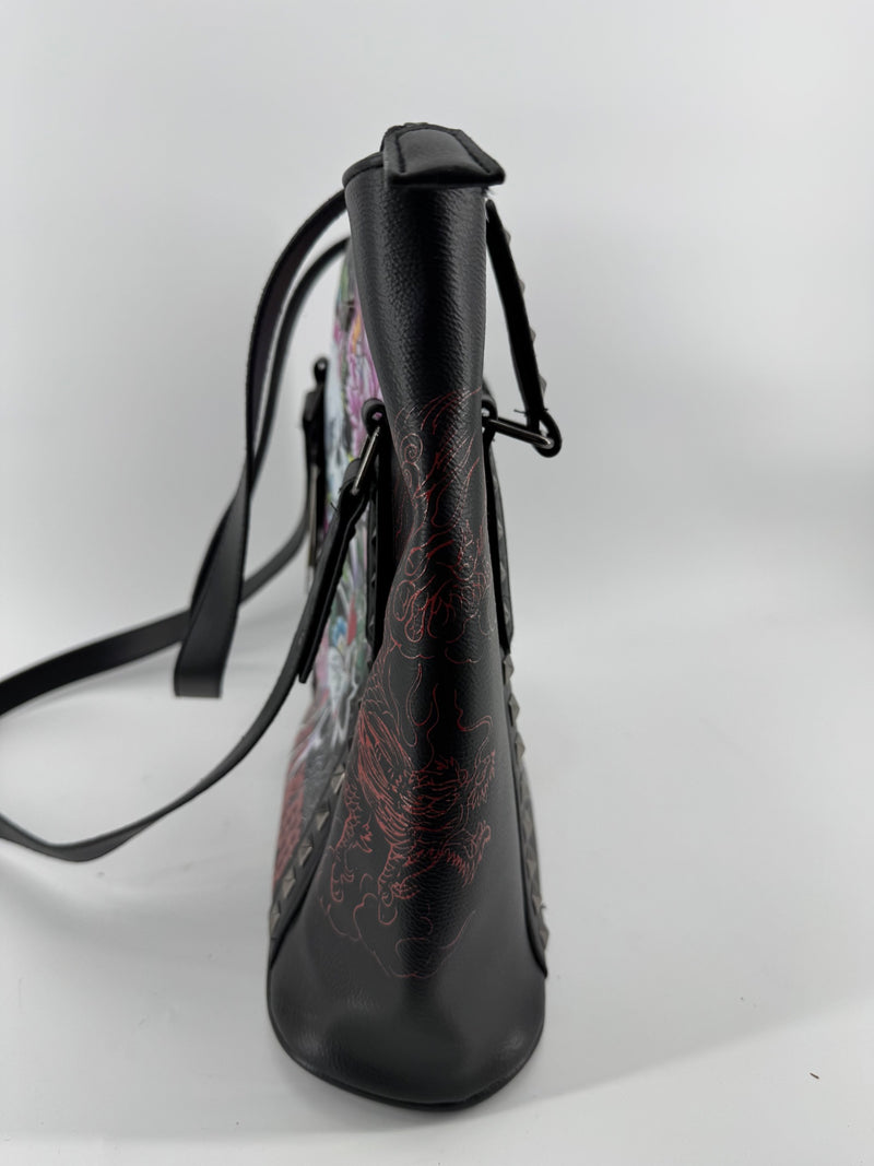 Ed Hardy Studded Skull Floral Tote
