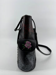 Ed Hardy Studded Skull Floral Tote