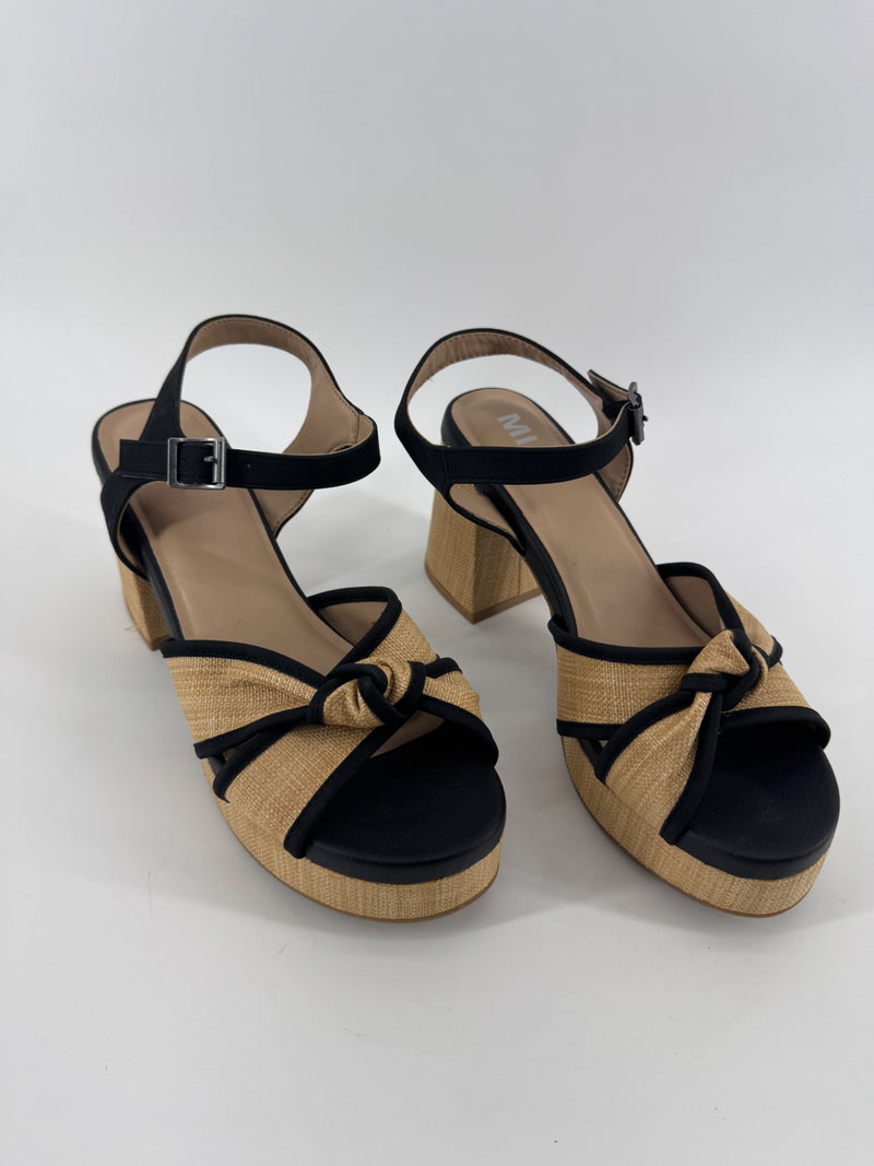 MIA Tan Platform Knot Heels