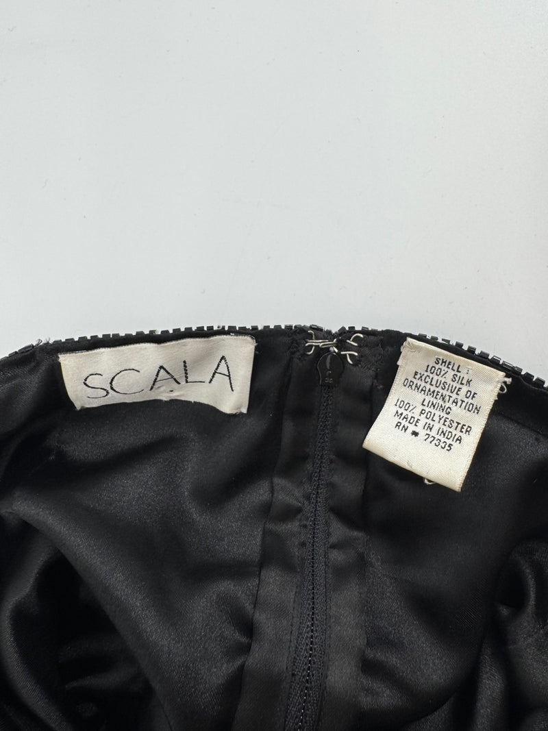 Scala Black/Silver Beaded Top