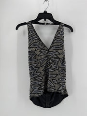 Scala Black/Silver Beaded Top