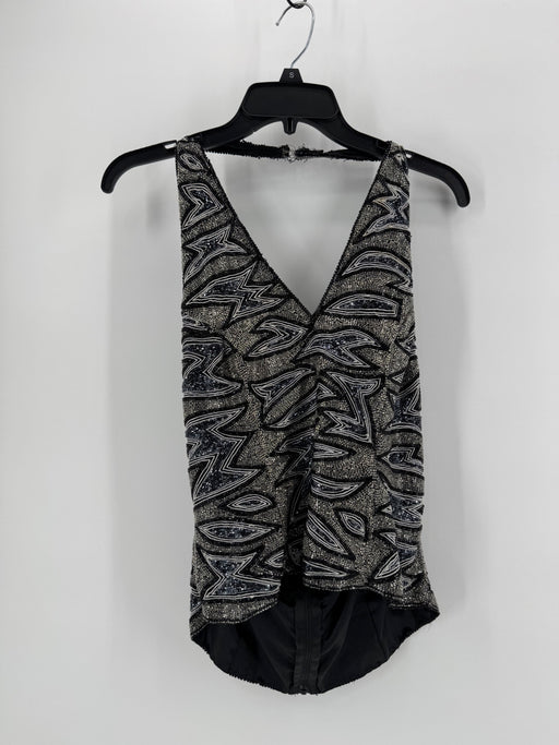 Scala Black/Silver Beaded Top