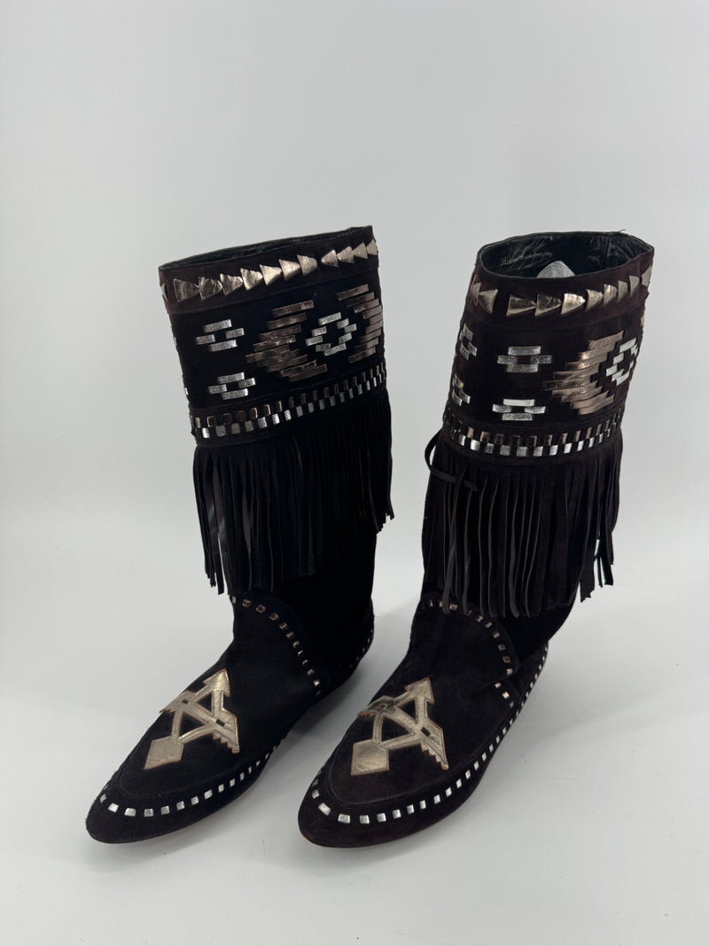 Paradox by Zalo Brown Fringe Moccasins