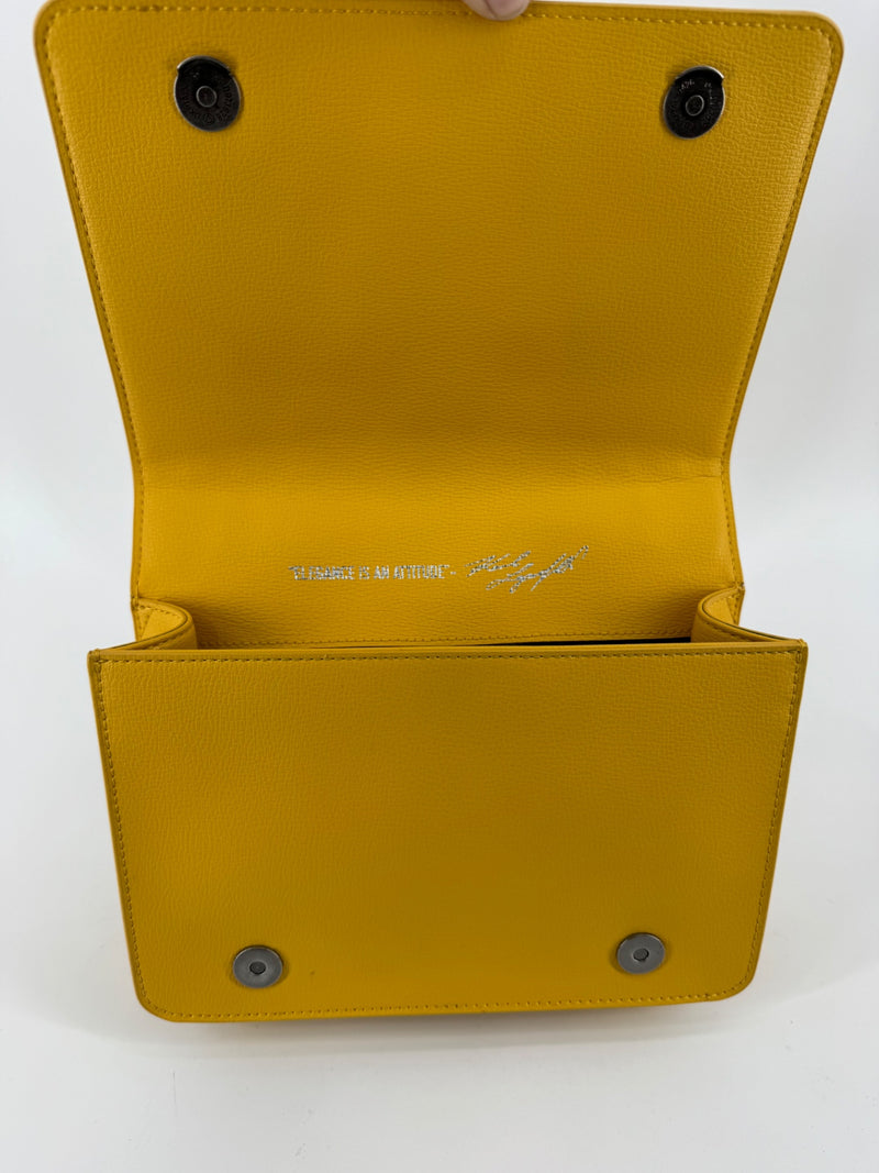 Karl Lagerfeld Yellow Studded Purse with Crossbody Strap