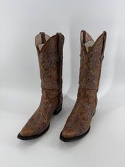 Lane Multicolor Embroidered Cowboy Boots Size 8.5