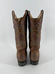 Lane Multicolor Embroidered Cowboy Boots Size 8.5