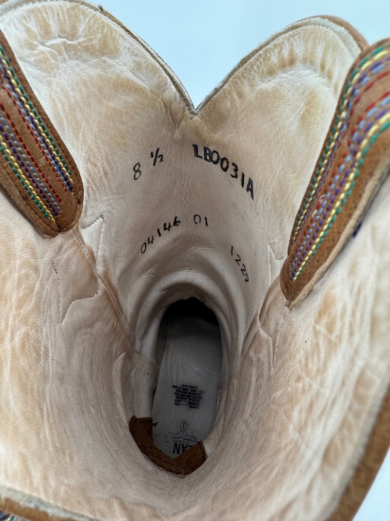Lane Multicolor Embroidered Cowboy Boots Size 8.5