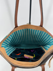 Consuela Gray Canvas Embroidered Tote Bag