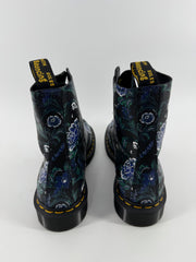 Dr. Martens Blue Floral/Snake Print Boots Size 8