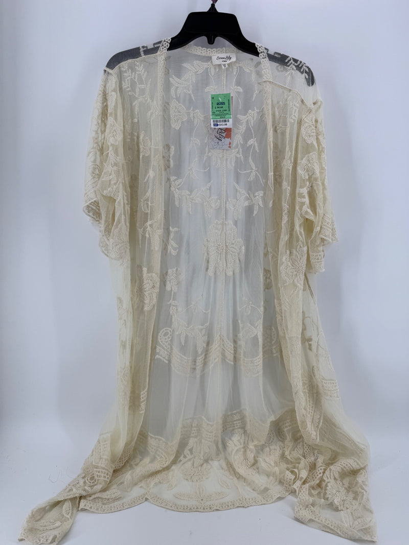 Siren Lily Ivory Floral Kimono