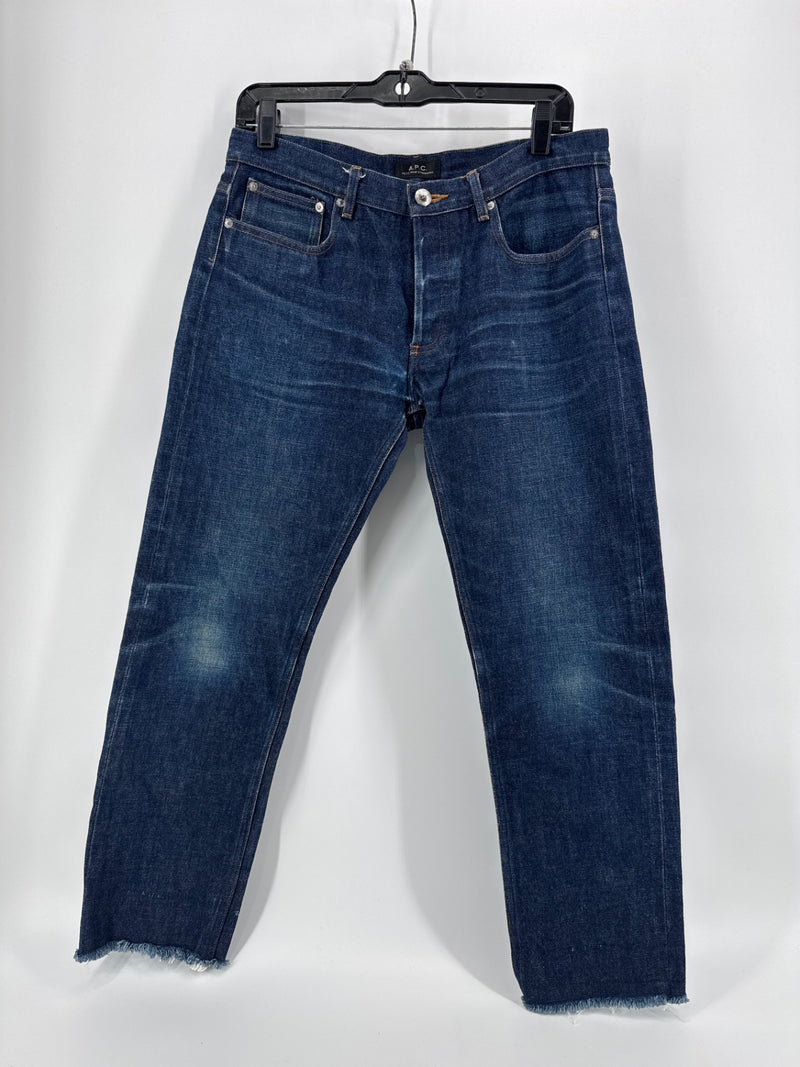 A.P.C. Cotton Dark Wash Jeans Petite Size 31
