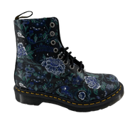 Dr. Martens Blue Floral/Snake Print Boots Size 8