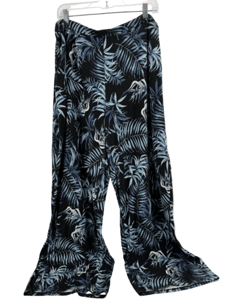 J.Jill Black/Blue Leaf Pants Size XL