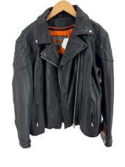 UNIK Select Black Leather Motorcycle Jacket Size 3XL