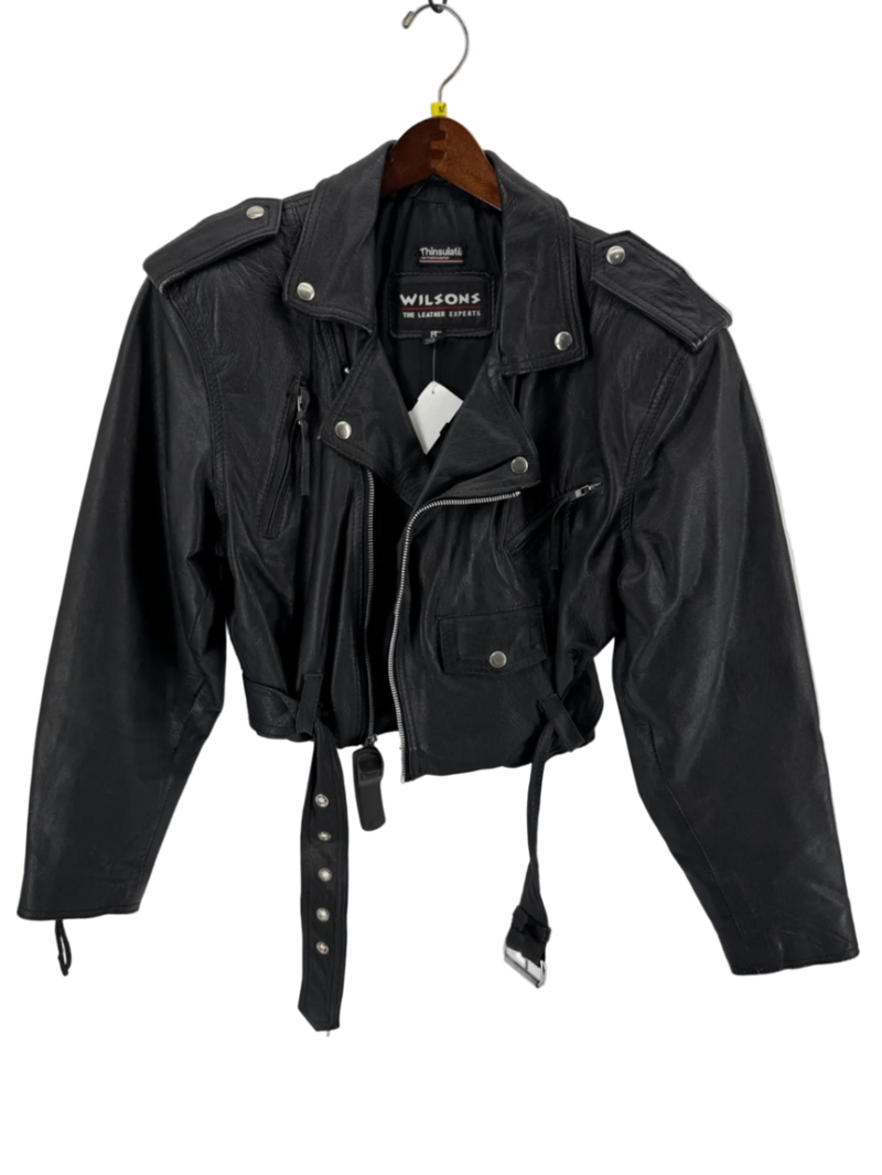 Vintage Wilsons Leather Crop Motorcycle Jacket Thinsulate Size Medium