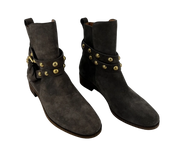 See by Chloé Gray Suede Stud Ankle Boots Size 37.5