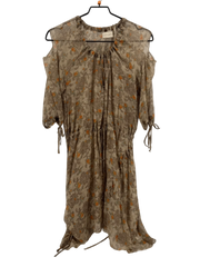 4 Love And Liberty Brown Half Sleeve Sheer Dress Size Small