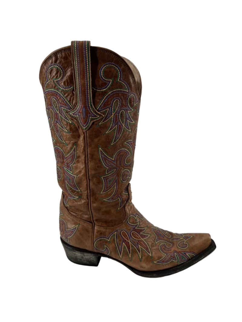 Lane Multicolor Embroidered Cowboy Boots Size 8.5