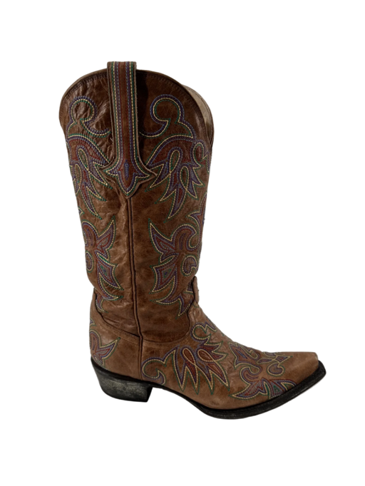 Lane Multicolor Embroidered Cowboy Boots Size 8.5
