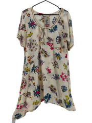 Johnny Was Cream Floral Silk Dress Size Small