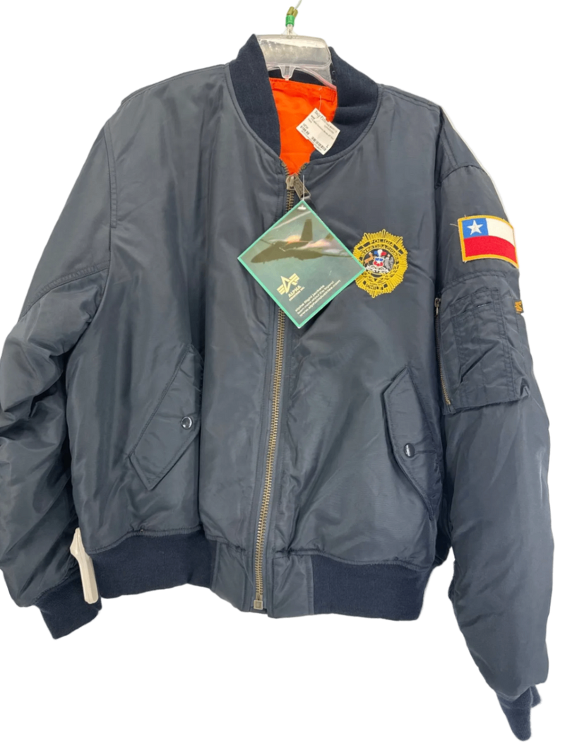 Alpha Industries MA-1 Bomber Jacket Blue Size LG