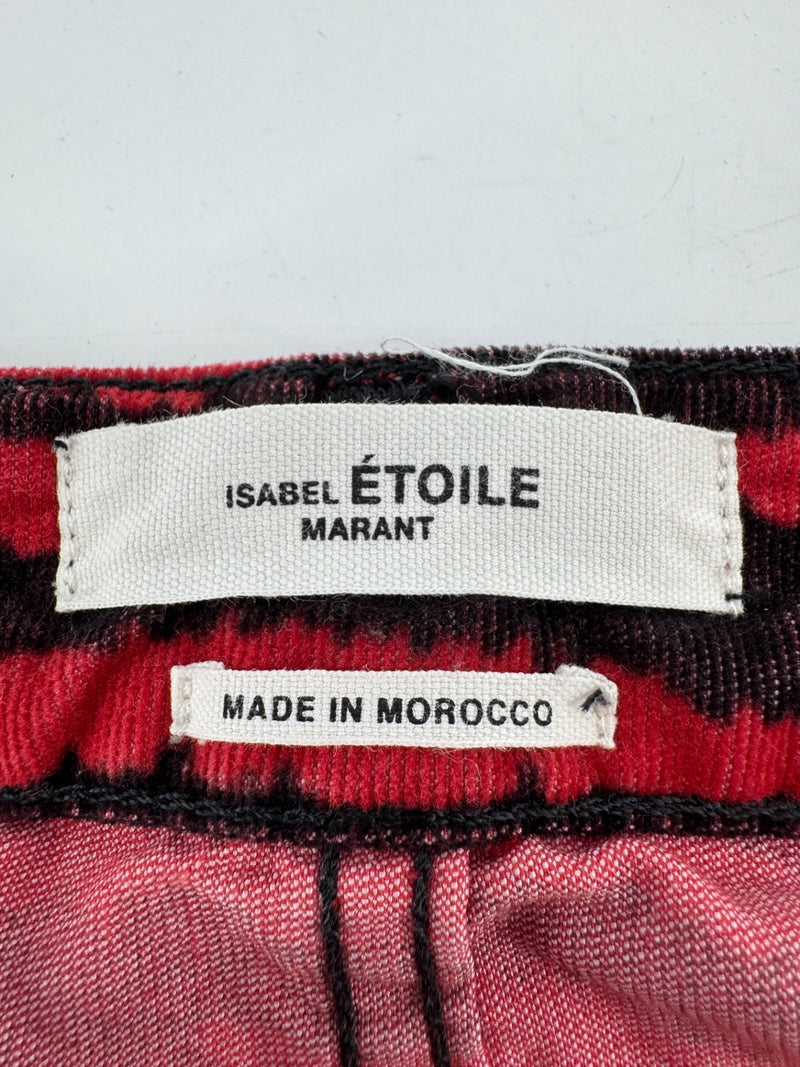 Isabel Marant Etoile Red/Black Zebra Print Pants