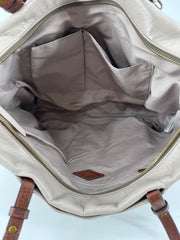 Fossil Taupe Tote with Key Charm