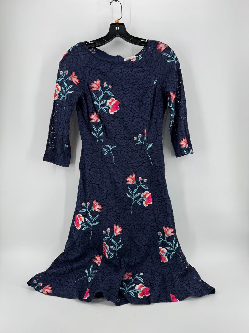 Eliza J. Navy Floral Lace Dress