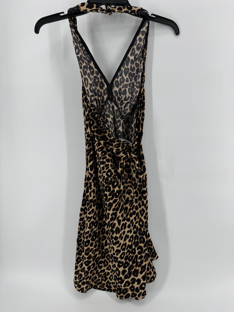 Reformation Leopard Print Halter Dress